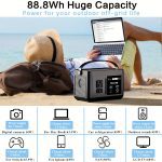 Portable Power Station P86,88.8Wh LiFePo4 Battery,with 120W AC Outputs, Solar Generator For Travel And Camping