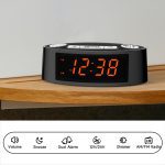 AM FM Alarm Clock Radio With Dual Alarm Sleep Timer  Snooze Functions Orange LED Display 4-Level Dimming Option ITOMA CKS3301