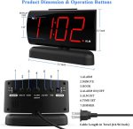 Alarm Clock Large Digital Rotating Base, 2-level Brightness Digital Clock Bedroom, Bedside Alarm Clock, Format Socket Power Supply