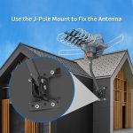 TA-102P 360 Degree UV Dual Band 28-36dB Outdoor Antenna With Black Bracket