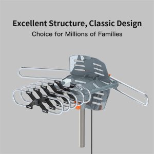 TA-102P 360 Degree UV Dual Band 28-36dB Outdoor Antenna With Black Bracket