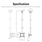 TV Ceiling Bracket, Length Adjustable 360 Degree Rotation, Up And Down 5-15 Degrees, Load Capacity 25kg