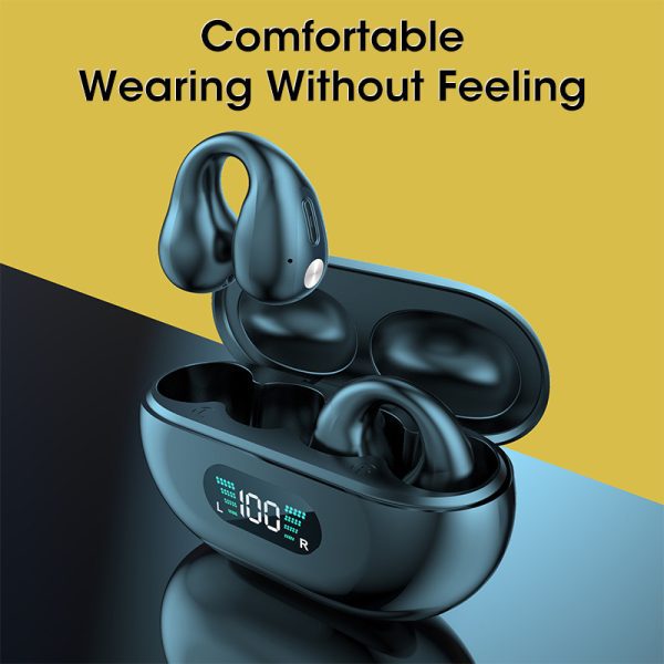 骨伝導ヘッドホン TWS イヤホン イヤークリップ Bluetooth 5.3 タッチワイヤレスイヤホン インイヤー ベース HIFI スポーツヘッドセット