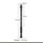 4PCS Drill Set Hex Tile Drill Bit Glass Ceramic Bric Hex Shank Cross Spear Head