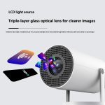 Draagbare projector, kleine rechte projector voor thuisgebruik, 180 graden projectiehoek, automatische focus, thuisvideoprojector