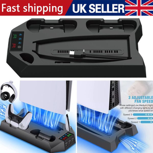 PS5 Vertical Cooling Fan Stand Controller Charger Station For  Playstation 5