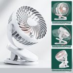 3 Speeds Mini Cooling Fan USB Rechargeable Clip On Desk Baby Stroller Portable