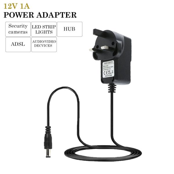 12V 1A AC -DC Adapter Charger Power Supply UK Plug For LED Light CCTV Camera UK
