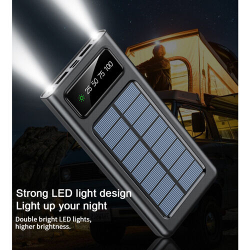 Solar Power Bank 900000mAh Tragbar Externer Batterie Ladegerat Fur Alle Handy DE