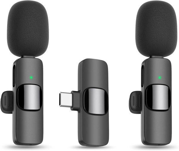 Wireless Lavalier Microphone, Type - C IPhone 15, 16, Rechargeable Wireless Microphone For Video Recording, Game Live Streaming, Interview, Vlog