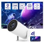 Draagbare projector, kleine rechte projector voor thuisgebruik, 180 graden projectiehoek, automatische focus, thuisvideoprojector