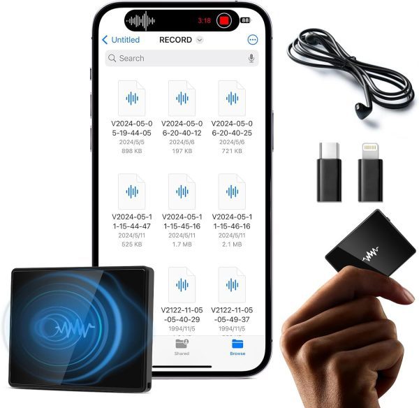 Voice Recorder Ultra-thin Mini Double-sided Built-in Magnet