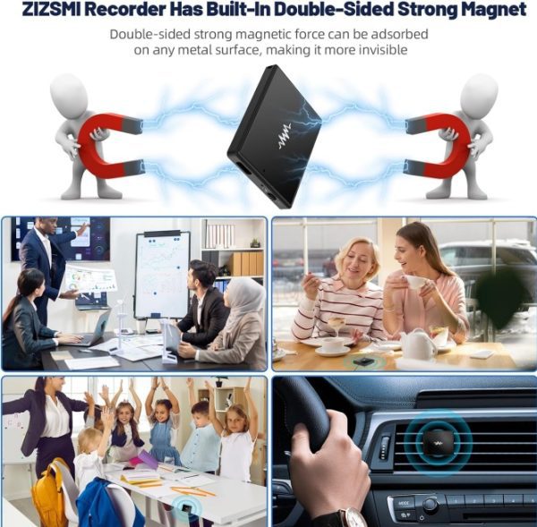 Voice Recorder Ultra-thin Mini Double-sided Built-in Magnet