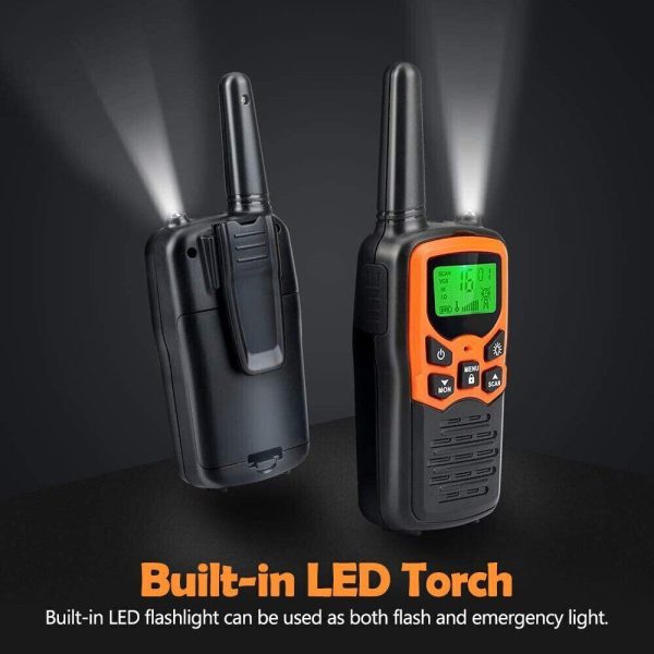 2Pcs Walkie Talkies Electronic Long Range Walky Talky 8km UHF Backlit LCD NEW
